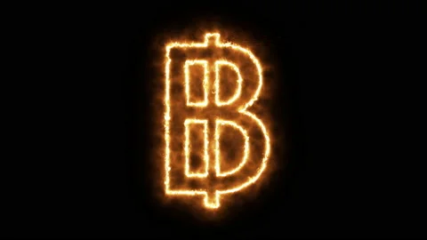 Bitcoin symbol of burning flame. Vídeo Stock 136407940