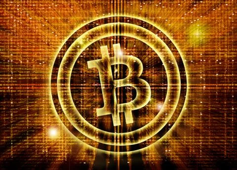Bitcoin symbol digital abstract background Stock Illustration