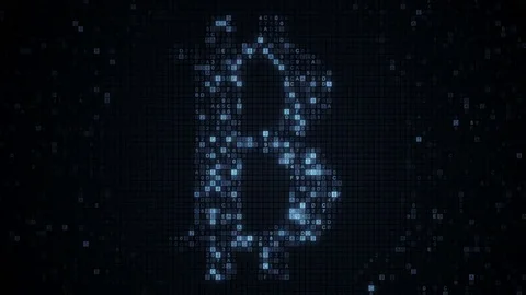 Bitcoin symbol of digital hex code seamless loop animation 4k UHD (3840x2160) Stockbeeldmateriaal 79924492