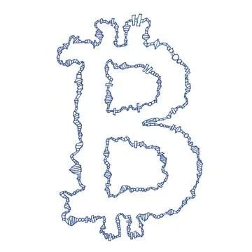 Bitcoin symbol drawing Stock Illustration