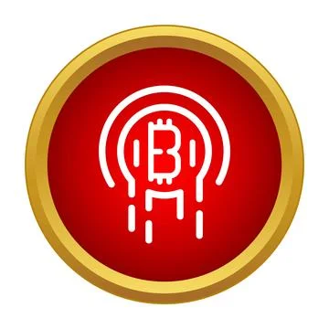 Bitcoin symbol falling value line art icon 库存插图