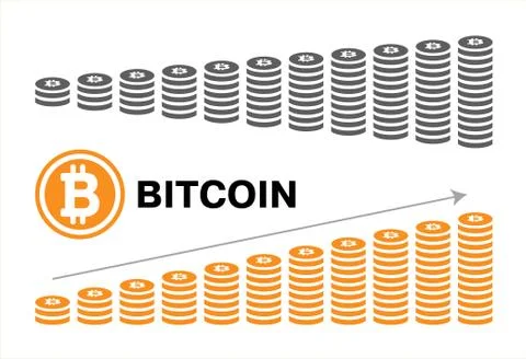 Bitcoin symbol in flat design for internet money. The range of c Stock Illustration