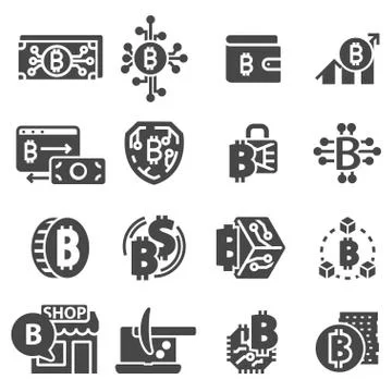 Bitcoin symbol in flat design. Vector Stock Illustration