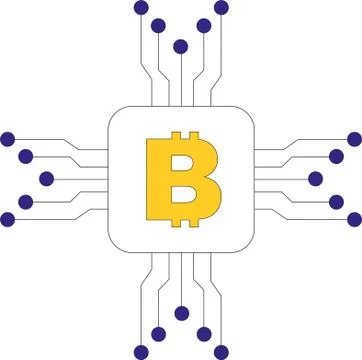 Bitcoin symbol in flat design. Vector Stock Illustration
