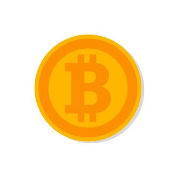 Bitcoin symbol in the form of a coin in flat style. Cryptocurrency logo. EPS  Stock Illustration