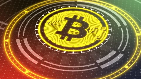Bitcoin Symbol on Grid Animation Red and Green Stock Footage 156001255