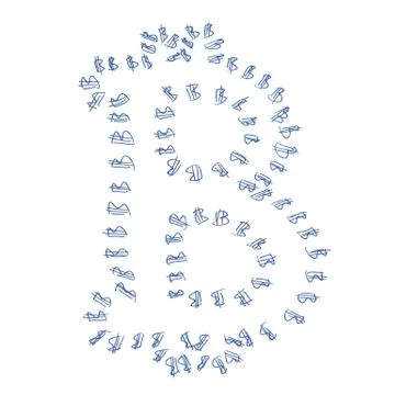 Bitcoin symbol handwriting Stock Illustration