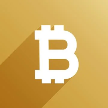 Bitcoin symbol with long shadow vector Stock Illustration