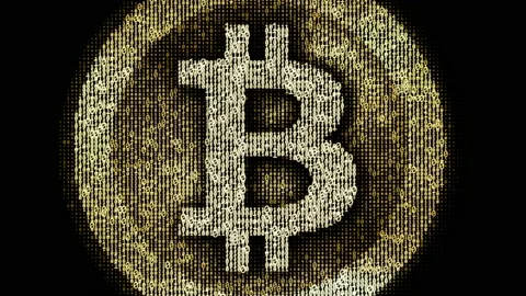 Bitcoin symbol made of binary code. Ones and zeros Stock Footage 231115815