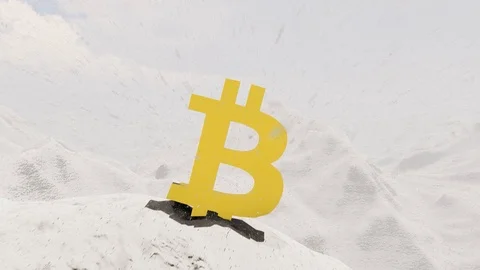 Bitcoin Symbol on Mountain Concept 4K Animation, 3D Rendering Stock Footage 122247864