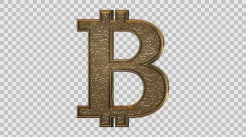 Bitcoin Symbol Rotating witrh Alpha Channel Stock Footage 58568642