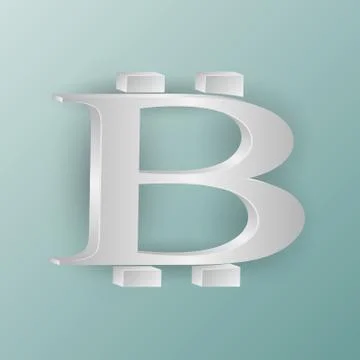 Bitcoin symbol on a soft turquoise background Stock Illustration
