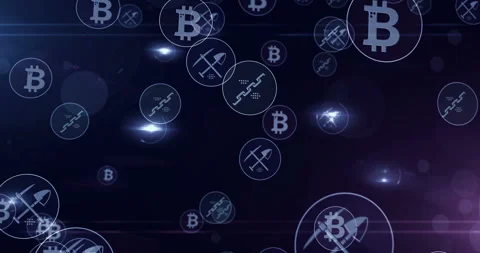 Bitcoin symbols loop Stock Footage 125330920