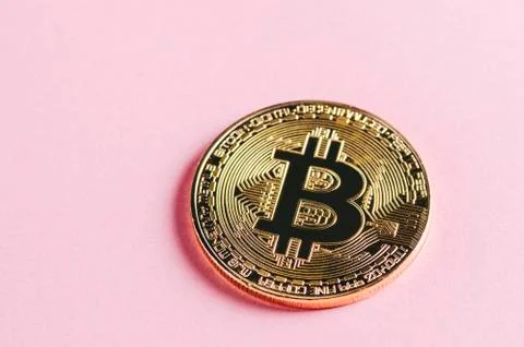 Bitcoin On Table Stock Photos