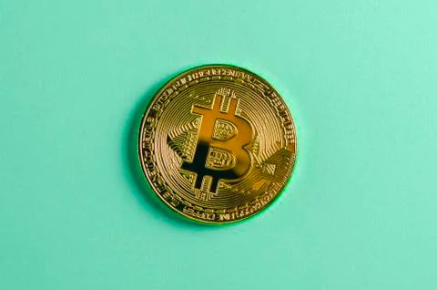 Bitcoin On Table Stock Photos