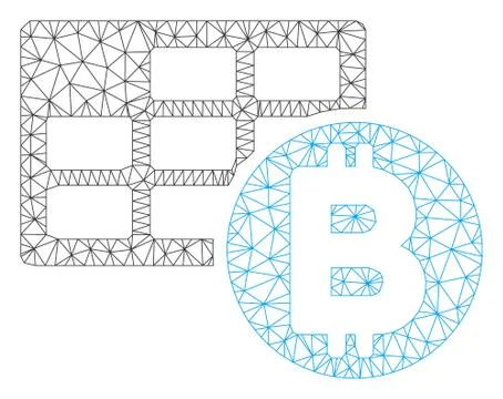Bitcoin Table Vector Mesh Network Model 스톡 일러스트
