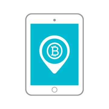 Bitcoin Tablet Circle Icon. Vector Illustration Flat Style Illustrazione stock
