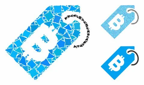 Bitcoin tag Composition Icon of Bumpy Pieces Stockillustratie