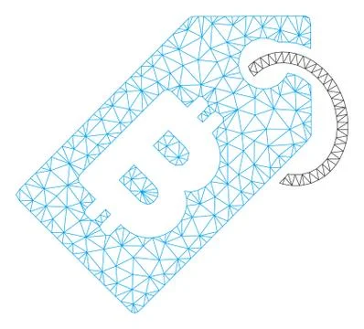Bitcoin Tag Vector Mesh Network Model Illustrazione stock