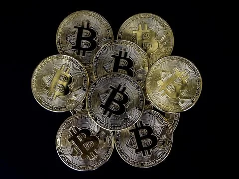 Bitcoin technology background. Stock Photos