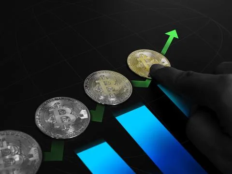 Bitcoin technology background. Stock Photos