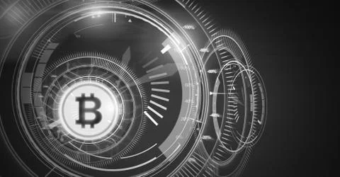 Bitcoin technology information interface Illustrazione stock