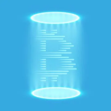 Bitcoin teleportation. Bitcoin mining, conceptual illustration.. Digital money Stock Illustration