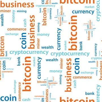 Bitcoin text seamless pattern Stock Illustration