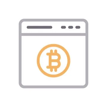 Bitcoin thin line colour icon Illustrazione stock
