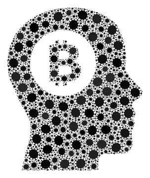 Bitcoin Thinking Coronavirus Composition Icon of Infection Elements Stock Illustration