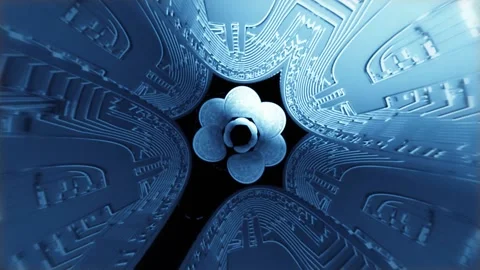 Bitcoin Time Tunnel Effect Bronze Stock Footage 238807778