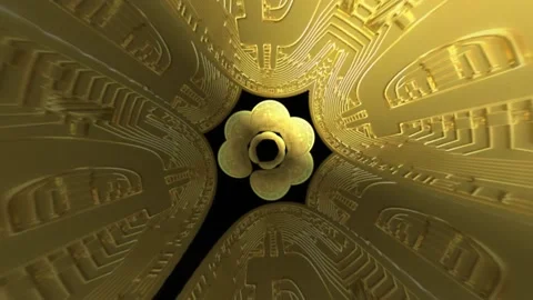 Bitcoin Time Tunnel Effect Gold Stock Footage 238807531