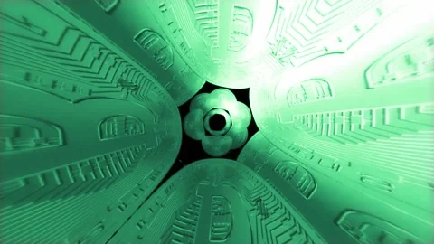 Bitcoin Time Tunnel Effect Rust Green Stock Footage 238807573