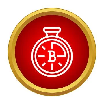 Bitcoin timer countdown measuring cryptocurrency investment time Stock Illustration