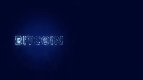 Bitcoin title with plexus effect. Connected lines with dots. Lines title plexus Stock Footage 170521942