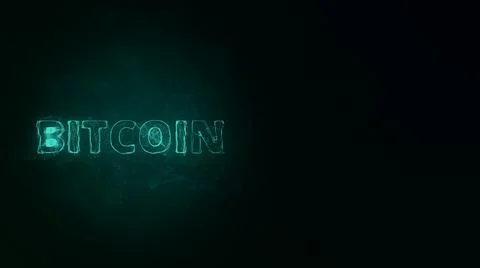 Bitcoin title with plexus effect. Connected lines with dots. Lines title plexus Stock Illustration