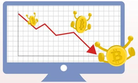 Bitcoin Toboggan Stock Illustration