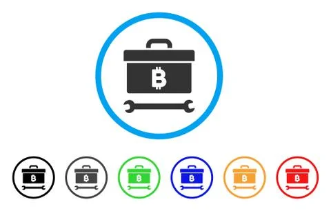 Bitcoin Toolbox Rounded Icon Stock Illustration
