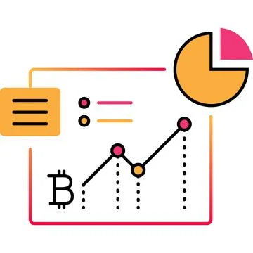 Bitcoin trade graph chart icon blockchain vector Stock Illustration