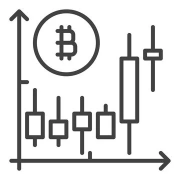 Bitcoin Trade vector Cryptocurrency Trading icon or symbol in thin line style Stock Illustration