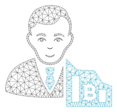 Bitcoin Trader Vector Mesh 2D Model Illustrazione stock