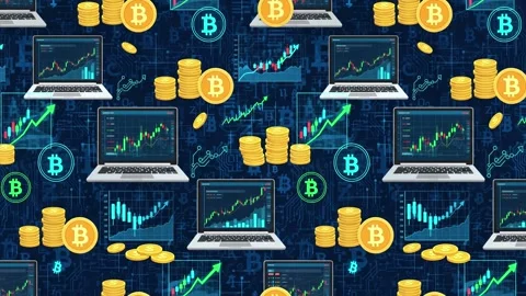 Bitcoin trading background – looped. Stock Footage 316606919