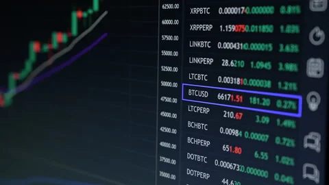 BITCOIN TRADING CHART AT ALL TIME HIGH PRICES IN 2021 스톡 동영상 164012035