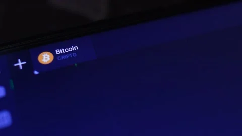 Bitcoin trading chart on the screen. bitcoin digital crypto money. Video stock 221888246