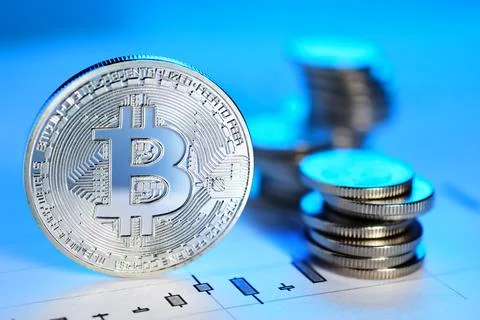 Bitcoin trading concept Stock Photos