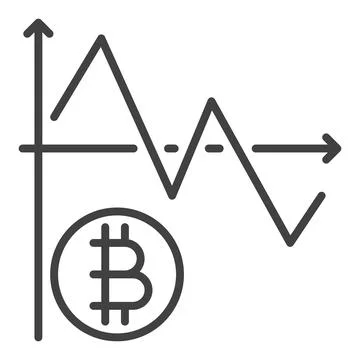 Bitcoin Trading Graph vector Cryptocurrency icon or symbol in outline style Stock Illustration