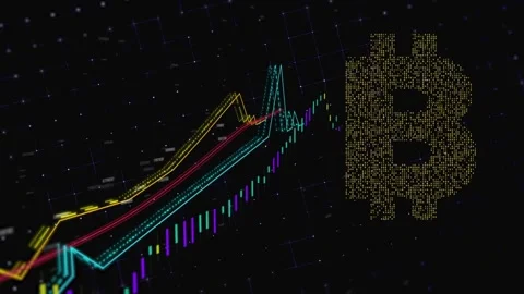 Bitcoin trading market data chart. Stock Footage 155675912