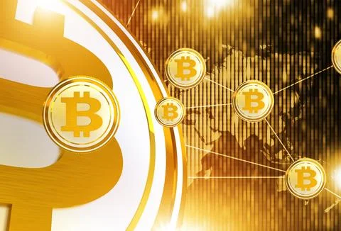 Bitcoin Trading Network Stock Illustration