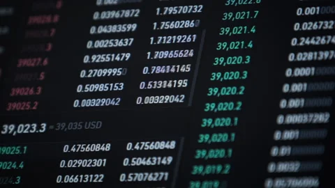 Bitcoin Trading with Price Evolution, Cryptocurrency Exchange Chart Online Stock Footage 171817866