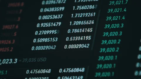 Bitcoin Trading with Price Evolution, Cryptocurrency Exchange Chart Online Stock Footage 171820359